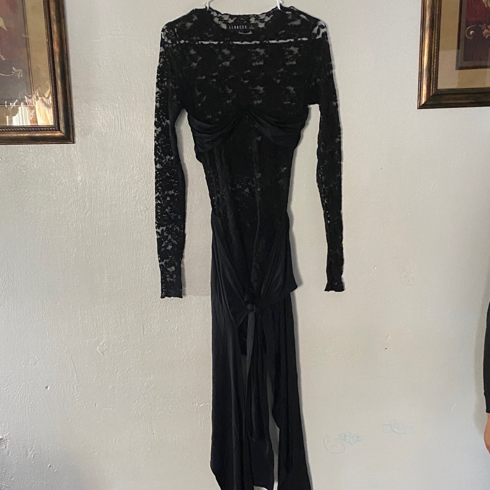 Lioness Black Long Sleeve Lace Dress